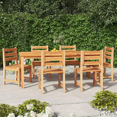 Salle à dîner de jardin 7 pcs,Table et chaise à manger Bois de teck solide -MN11934