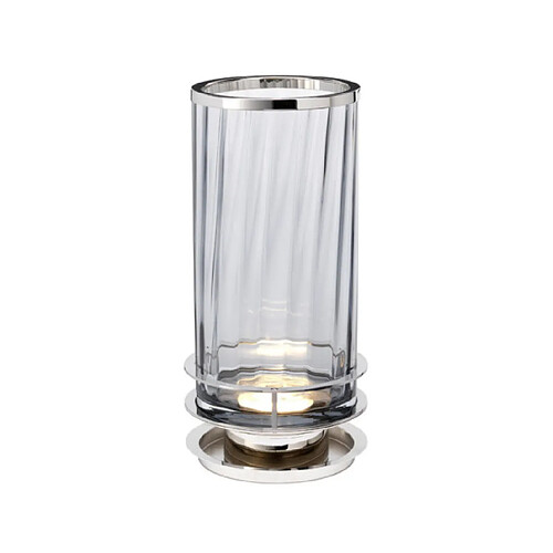 Elstead Lighting Lampe de table Arno Verre,Acier Nickel poli, verrerie fumée