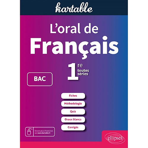 L'oral de français : 1re toutes séries, L, ES, S : fiches, méthodologie, quiz, oraux blancs, corrigés · Occasion