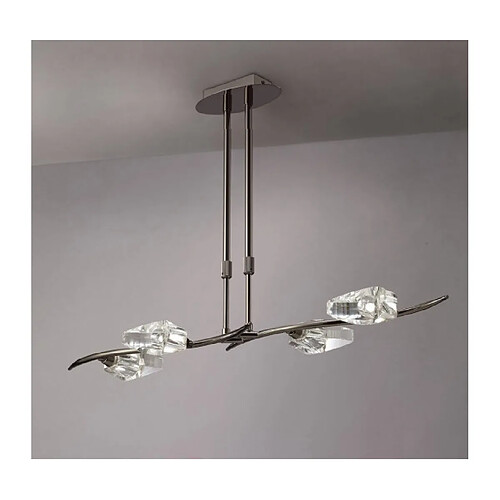 Luminaire Center Suspension Eclipse télescopique 4 Ampoules G9 Bar, chrome noir