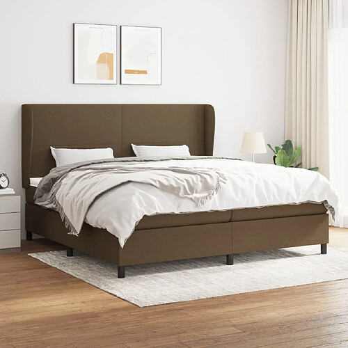 vidaXL Sommier à lattes de lit avec matelas Marron foncé 200x200 cm