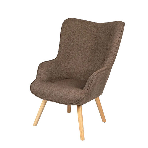 Toilinux Fauteuil Noor avec pieds en bois - Taupe