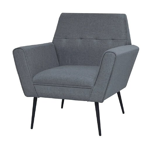 vidaXL Fauteuil gris clair acier et tissu