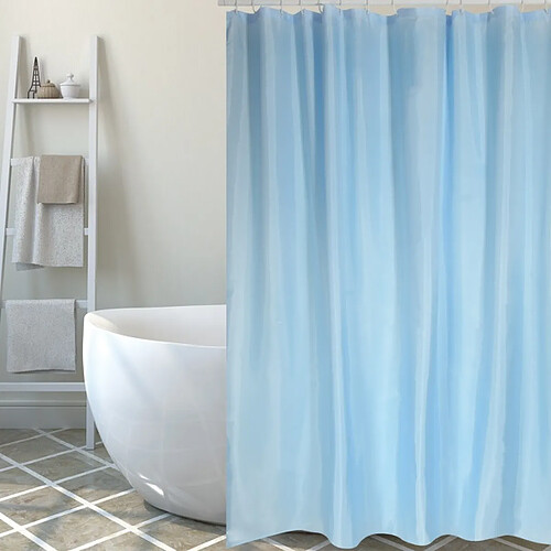 MSV Rideau de douche Polyester SKY 180x200cm QUALITÉ PREMIUM Bleu Ciel - Anneaux inclus