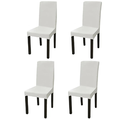 vidaXL Housse de chaise droite extensible 4 pcs Crème