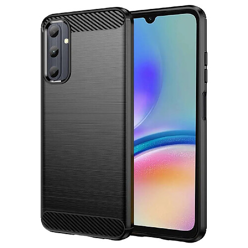 Htdmobiles Coque pour Samsung Galaxy A05s - housse etui silicone gel carbone + verre trempe - NOIR