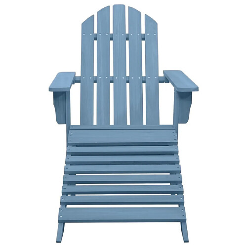 Maison Chic Chaise de jardin avec pouf - Fauteuil d'extérieur Adirondack Bois de sapin solide Bleu -MN91575