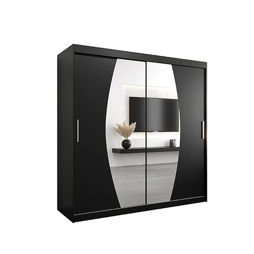 Abiks Meble Armoire Elypse à portes coulissantes 200/200/62 2 portes (noir/noir)