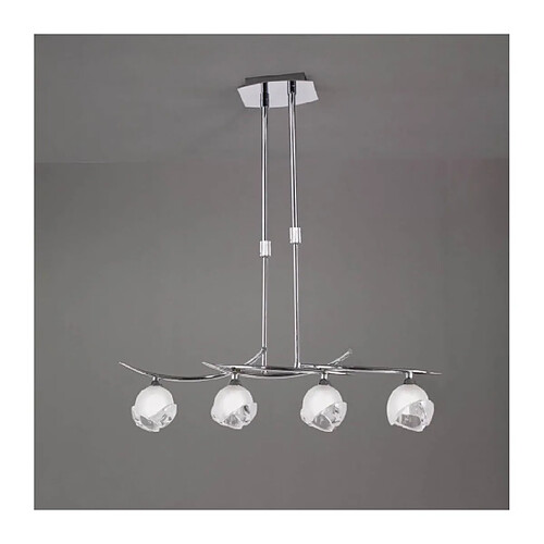 Luminaire Center Suspension Fragma télescopique 4 Ampoules G9 Line, chrome poli