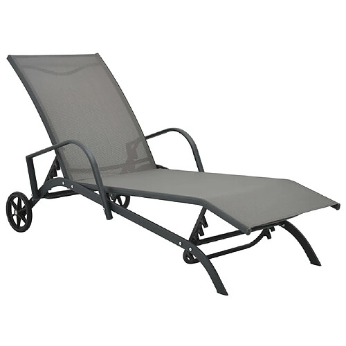 vidaXL Chaise longue Acier et textilène