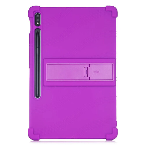 Coque en silicone Multicolore avec béquille coulissante violet pour votre Samsung Galaxy Tab S7 Plus