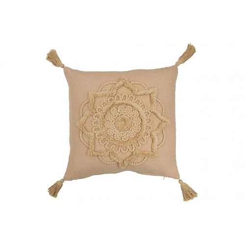 Dansmamaison Coussin Fleur Floches Polyester Beige