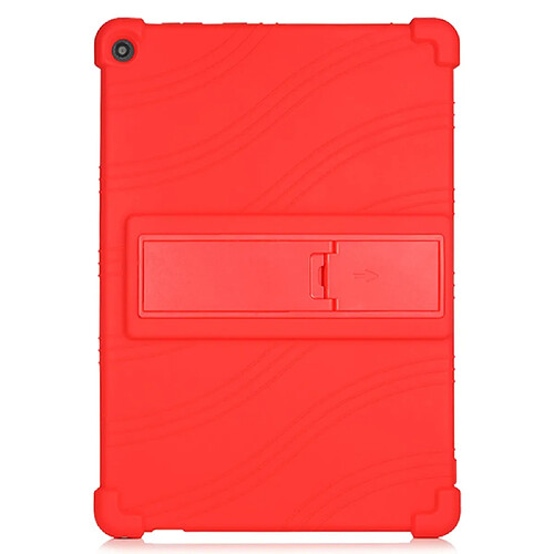 Coque en silicone avec béquille coulissante rouge pour votre Lenovo M10 FHD REL X605FC