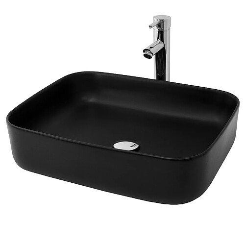 ML DESIGN MODERN LIVING Lavabo 51x40x13,5 cm en céramique noire ML-Design