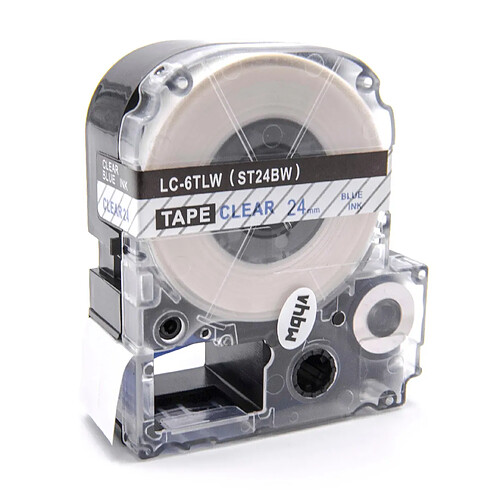 vhbw Cartouche cassette à ruban 24mm pour Epson LW-700, LW-900P, OK500P, OK720, OK900P comme LC-6TLW, ST24BW.