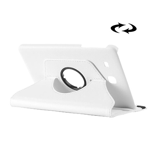 Wewoo Housse tablette Etui en cuir à rotation 360 degrés Litchi Texture avec support multifonction pour Galaxy Tab E 9.6 blanc