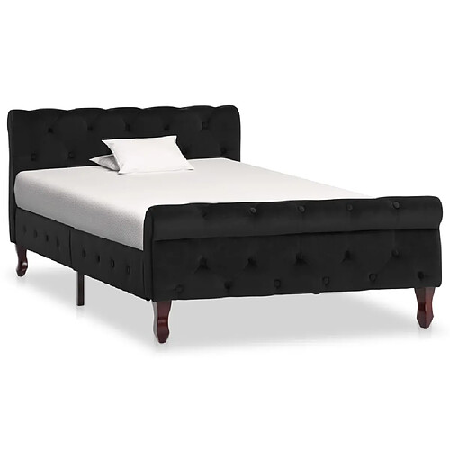 vidaXL Cadre de lit sans matelas noir velours 100x200 cm