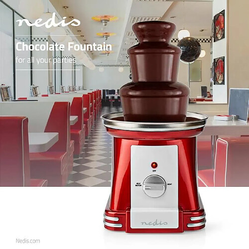 Fontaine à Chocolat - Nedis - Cascade 3 étages - 90 W - Rouge/Blanc