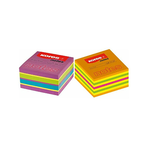 Kores Bloc-note cube, 50 x 50 mm, couleurs fluo, 5 couleurs ()