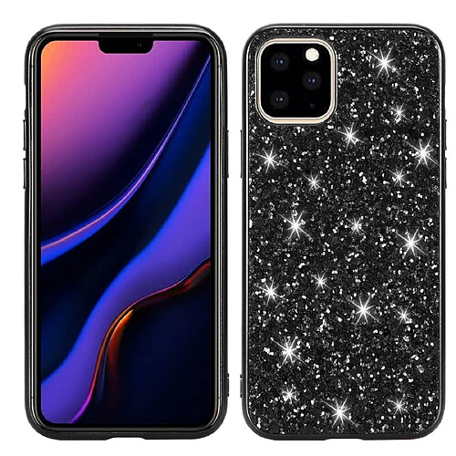 Wewoo Coque Souple Étui de protection TPU antichoc poudre glitter pour iPhone 11 Pro noir