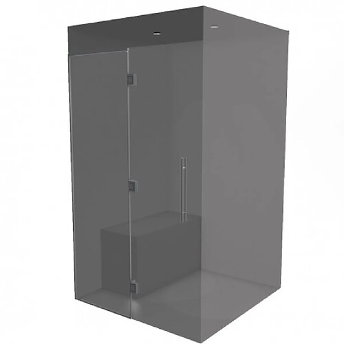 Desineo Hammam kit de construction cabine de douche avec paroi vitrée à carreler 120 x 120 avec générateur vapeur