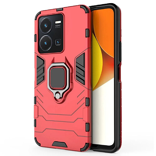 Coque en TPU anti-rayures avec béquille pour votre Vivo Y35 4G (2022) - rouge