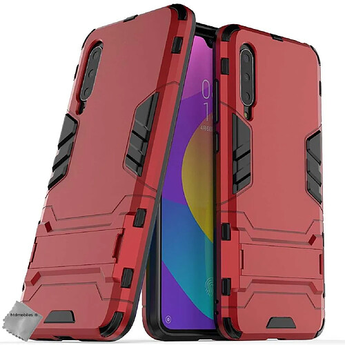 Htdmobiles Coque rigide anti choc pour Xiaomi Mi A3 Lite + film ecran - ROUGE