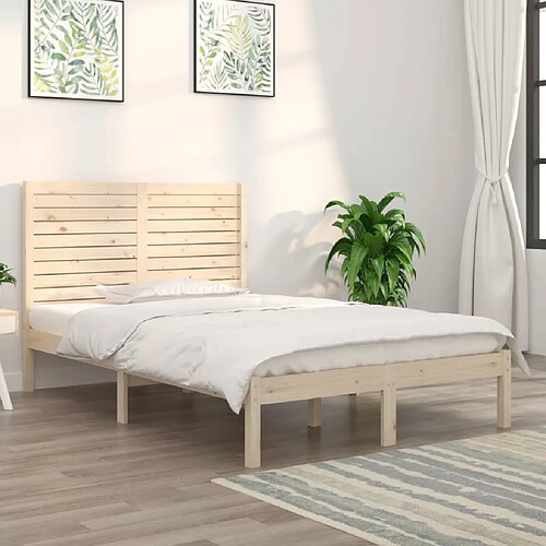 vidaXL Cadre de lit sans matelas 120x190 cm bois massif