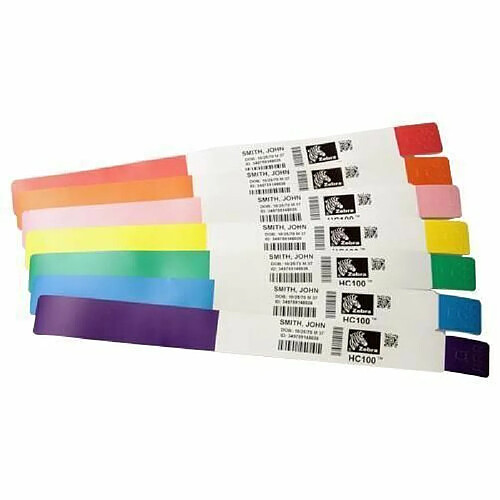 Zebra WRISTBAND Z-BAND SPLASH 25X254 350 BANDS/ROLL RED (BOX OF 4)