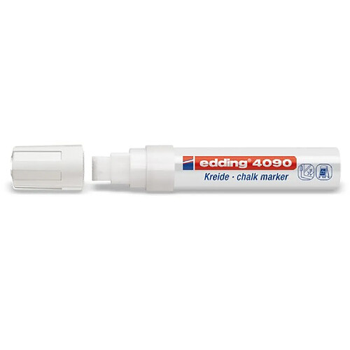 Marqueur EDDING Blanc non permanent craie liquide 4-15mm pour fenêtres et ardoises - 4095049