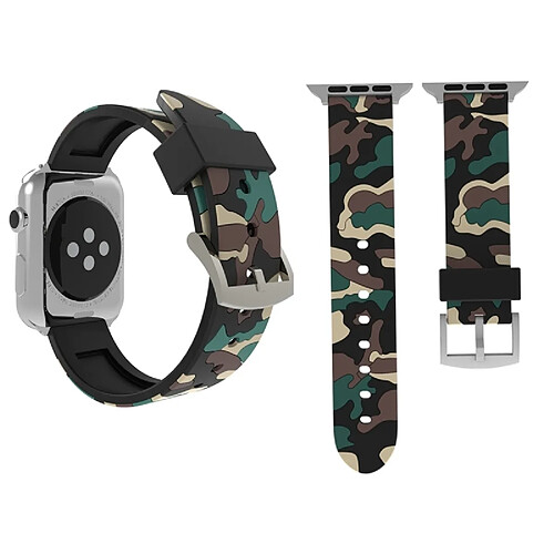 Wewoo Bracelet abricot pour Apple Watch Series 3 & 2 & 1 42mm Mode Camouflage Motif Silicone de montre Abricot