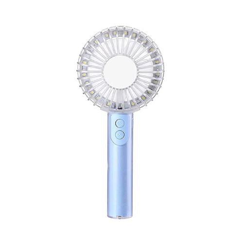 Ventilateur 4 en 1 support de téléphone portable miroir de maquillage USB-Bleu