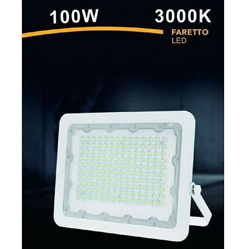 Tradex LED 100 WATT ULTRA SLIM BLANC EXTÉRIEUR IP65 LUMIÈRE FROIDE NATURELLE FS100W-B