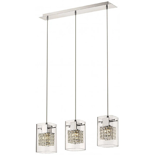 Luminaire Center Suspension Chrome IPSWICH H130 3 Lumières