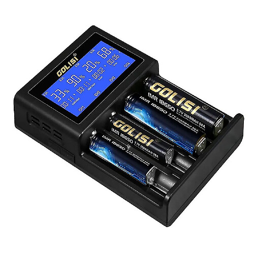 Universal Golisi 4 Slots Smart LCD Chargeur de batterie rechargeable pour AA & AAA NI-MH NI-CD