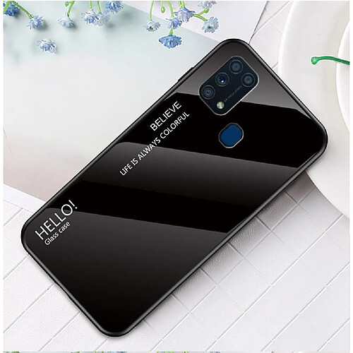 Coque en TPU hybride de couleur dégradé noir pour votre Samsung Galaxy M31