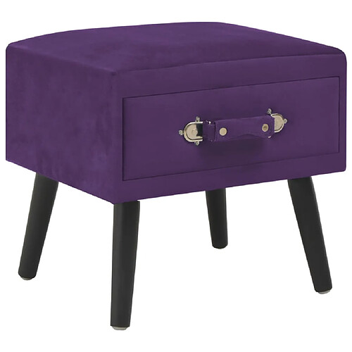 vidaXL Table de chevet Violet foncé 40x35x40 cm Velours