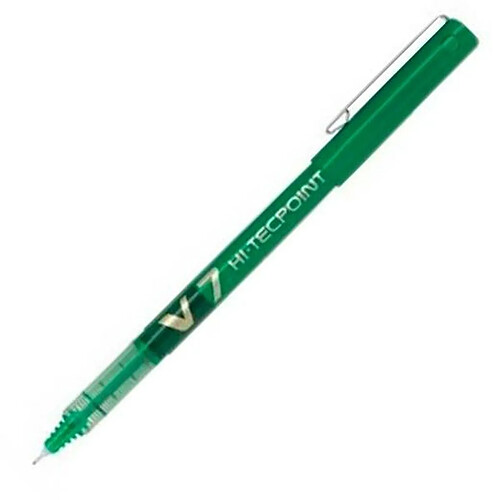 Biros à encre liquide Pilot Roller V-7 Vert 12 Unités