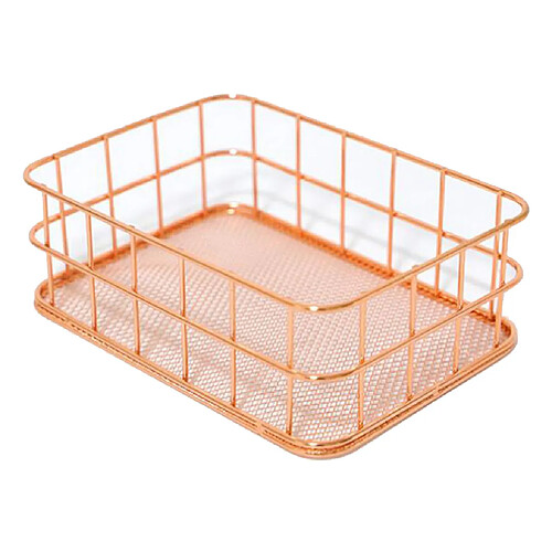 Support pour organisateur de corbeille de rangement en fil métallique pour salle de bains Kithen ronde en or rose