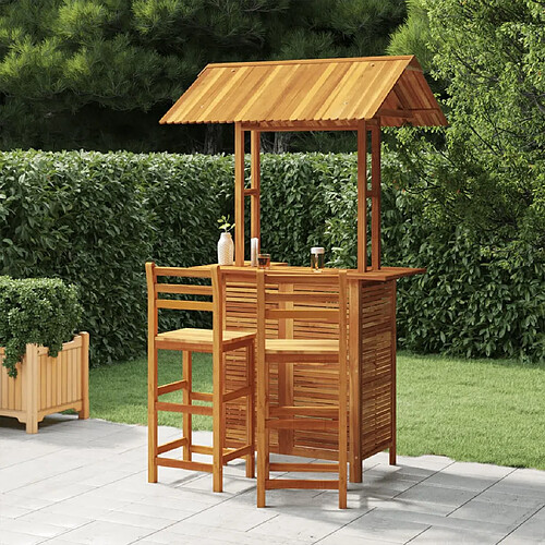 vidaXL Ensemble de bar de jardin 3 pcs Bois d'acacia solide