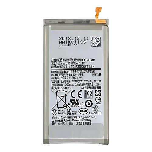 Avizar Clappio Batterie interne pour Samsung Galaxy S10 Capacité 3400mAh Blanc