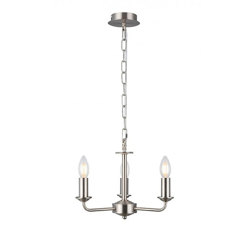 Luminaire Center Suspension Banyan Nickel satiné 3 ampoules 34cm