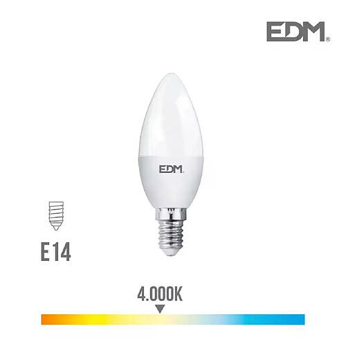 Edm Ampoule LED E14 7W équivalent à 48W - Blanc Naturel 4000K