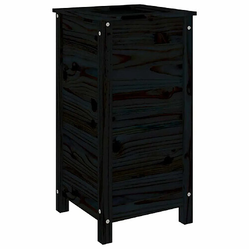 Maison Chic Jardinière,Bac à fleurs - pot de fleur noir 40x40x78 cm bois massif de pin -GKD64143