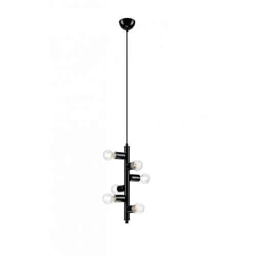 Lumière Suspension Linda Acier Noir 6 ampoules 120cm