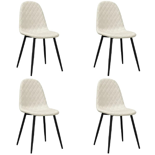 Maison Chic Lot de 4 Chaises à manger | Chaise de salle à manger cuisine crème velours -GKD10076