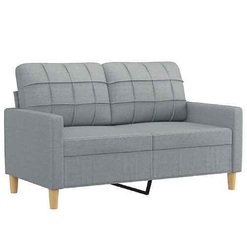 Maison Chic Canapé à 2 places,Sofa de Salon,Canapé droit Gris clair 120 cm Tissu -GKD897289