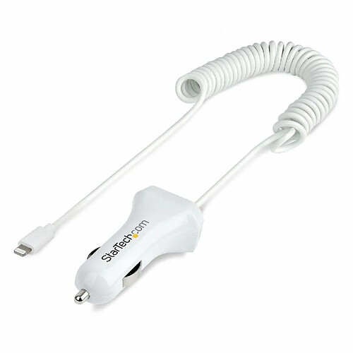 Startech CHARGEUR VOITURE LIGHTNING AVE C CABLE SPIRALA DE 1M - BLANC