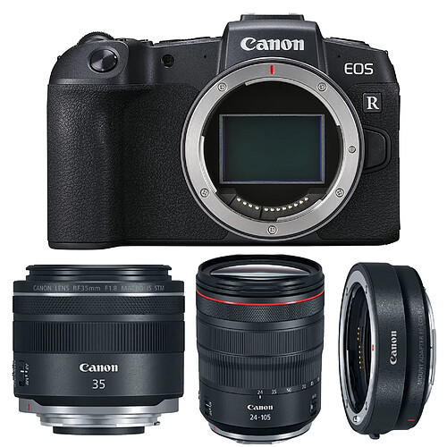 CANON EOS RP + RF 24-105mm F4L IS USM + RF 35mm F1.8 IS Macro STM + EF-EOS R Mount Adapter