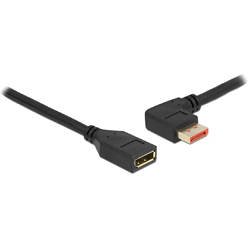 Delock - DisplayPort-Verlängerungskabel - DisplayPort (M) gewinkelt bis DisplayPort (W) - DisplayPort 1,4 - 2,0m - unterstützt 8K 60 Hz (7680 x 4320) - Schwarz (87075)